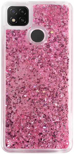 Xiaomi Redmi 9C NFC szilikon tok gyári Liquid Sparkle rózsaszín