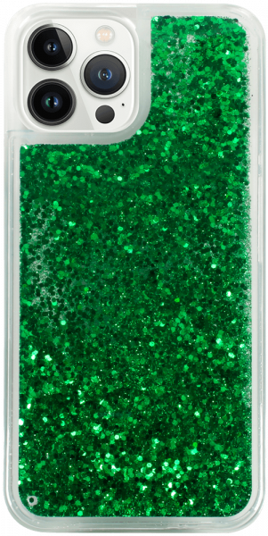 Apple iPhone 13 Pro Max szilikon tok Liquid Glitter zöld