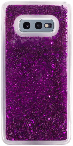 Samsung Galaxy S10e (SM-G970) szilikon tok Liquid Glitter lila