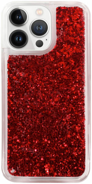 Apple iPhone 13 Pro szilikon tok Liquid Glitter piros