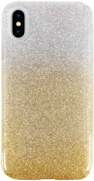 Apple iPhone X szilikon tok csillogó hátlap arany/ezüst