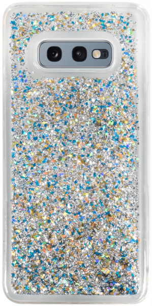 Samsung Galaxy S10e (SM-G970) szilikon tok Liquid Glitter ezüst