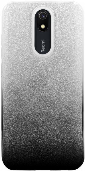 Xiaomi Redmi 8A szilikon tok csillogó hátlap fekete/ezüst