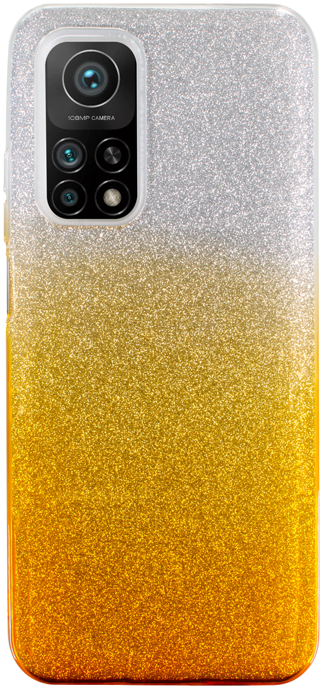 Xiaomi Mi 10T Pro szilikon tok csillogó hátlap arany/ezüst