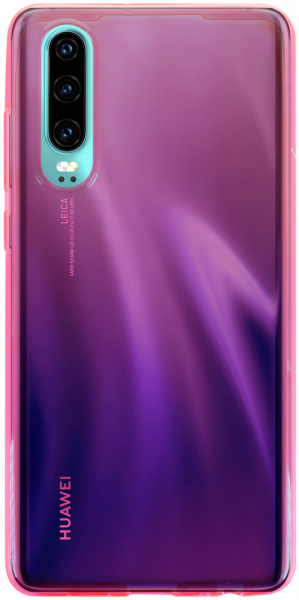 Huawei P30 szilikon tok átlátszó rózsaszín