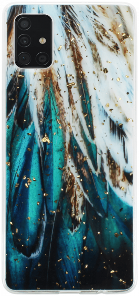 Samsung Galaxy A51 (SM-A515F) kemény hátlap Gold Glam Feathers