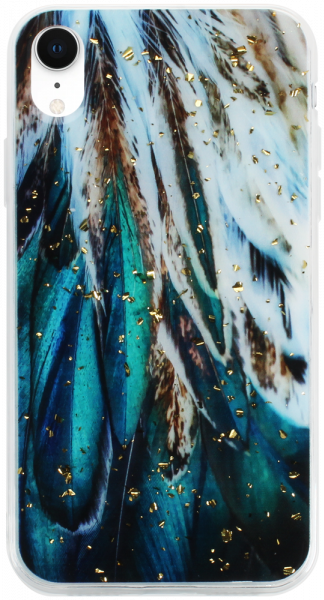 Apple iPhone XR kemény hátlap Gold Glam Feathers