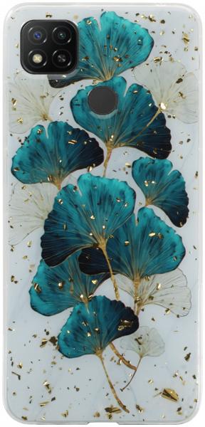 Xiaomi Redmi 9C kemény hátlap Gold Glam Leaves