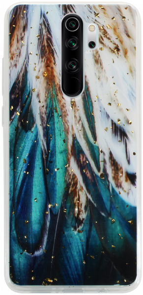 Xiaomi Redmi Note 8 Pro kemény hátlap Gold Glam Feathers