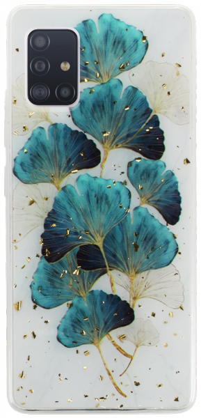 Samsung Galaxy A51 5G (SM-A516B) kemény hátlap Gold Glam Leaves
