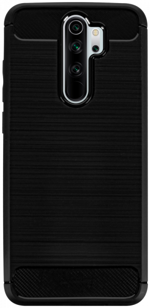 Xiaomi Redmi Note 8 Pro ütésálló szilikon tok szálcsiszolt-karbon minta légpárnás sarok fekete