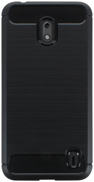 Nokia 2 2019 (2.2) ütésálló szilikon tok szálcsiszolt-karbon minta légpárnás sarok fekete
