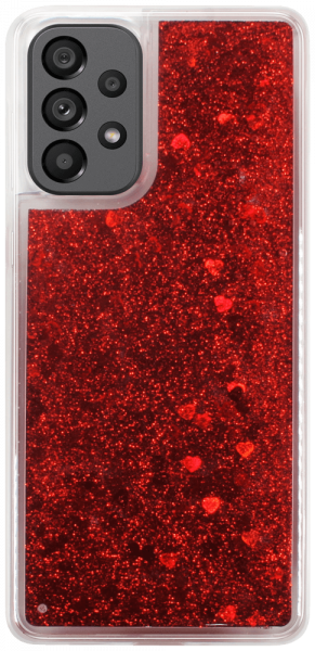 Samsung Galaxy A73 5G (SM-A736B) szilikon tok gyári Liquid Heart piros