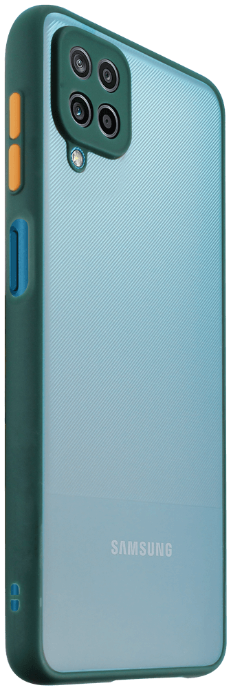 Samsung Galaxy A12 (SM-A125F) kemény hátlap Vennus Button Bumper sötétzöld