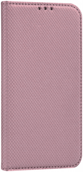 Apple iPhone 13 Pro oldalra nyíló flipes bőrtok rombusz mintás rozéarany