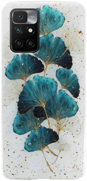 Xiaomi Redmi 10 2022 kemény hátlap Gold Glam Leaves