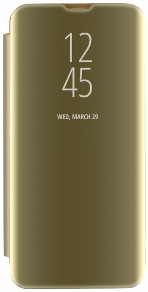 Huawei Y5 Lite 2018 oldalra nyíló flipes bőrtok Smart Clear View arany