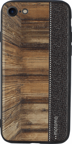 Apple iPhone SE (2022) kemény hátlap bőrhatású fa mintás