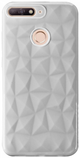 Huawei Honor 7A szilikon tok 3D gyémántmintás fehér