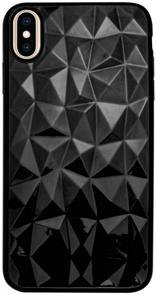 Apple iPhone XS Max szilikon tok 3D gyémántmintás fekete