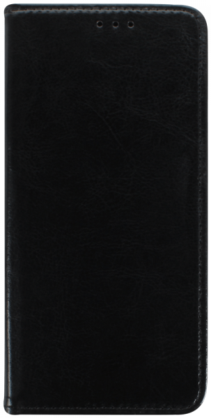 Samsung Galaxy A60 (SM-A6060) oldalra nyíló flipes bőrtok valódi bőr fekete
