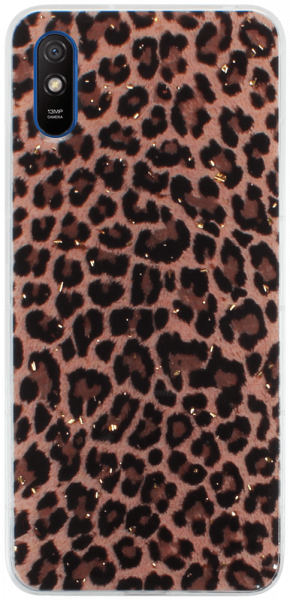 Xiaomi Redmi 9AT kemény hátlap Gold Glam Leopard