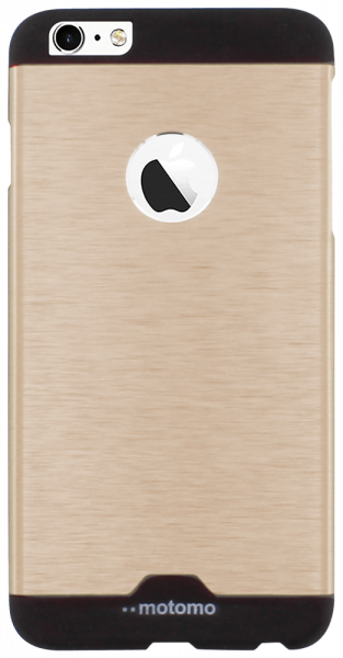 Apple iPhone 6S Plus kemény hátlap logó kihagyós alul-felül fekete sáv arany