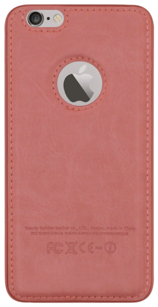 Apple iPhone 6S kemény hátlap bőrhatású logó kihagyós rózsaszín