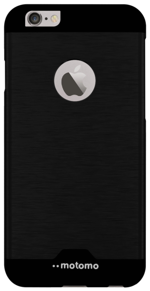 Apple iPhone 6 kemény hátlap gyári MOTOMO logó kihagyós fém hátlappal fekete
