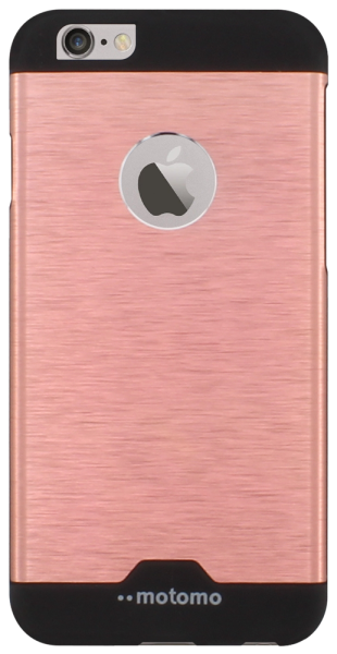 Apple iPhone 6S kemény hátlap gyári MOTOMO logó kihagyós fém hátlappal rózsaszín