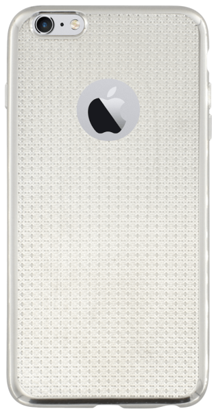 Apple iPhone 6 Plus szilikon tok logónál átlátszó ezüst színű kerettel átlátszó