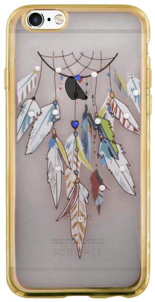 Apple iPhone 6S szilikon tok fémhatású keret arany/átlátszó