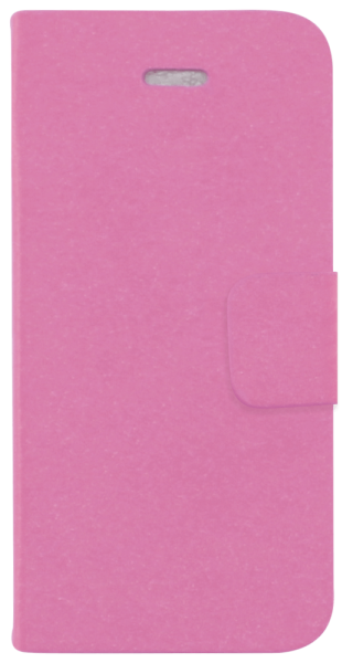 Apple iPhone 5 oldalra nyíló flipes bőrtok mikroszálas minta rózsaszín