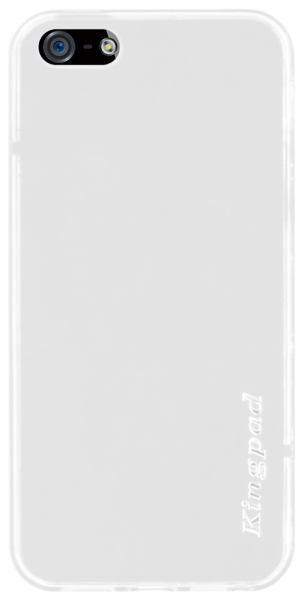 Apple iPhone 5 kemény hátlap gyári KINGPAD szilikon keret átlátszó/fehér