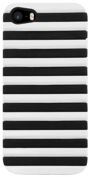 Apple iPhone SE (2016) szilikon tok 3D rács minta fekete/fehér
