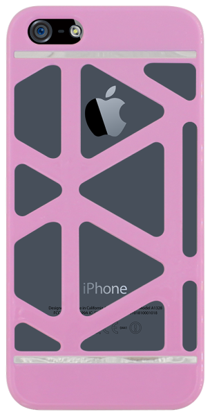 Apple iPhone SE (2016) kemény hátlap háromszög kivágásokkal rózsaszín