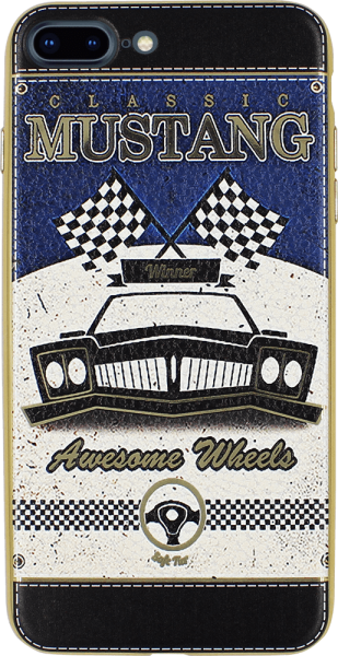 Apple iPhone 8 Plus szilikon tok bőrhatású arany kerettel