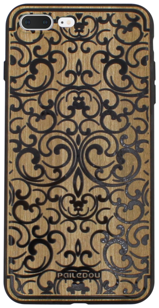 Apple iPhone 8 Plus kemény hátlap fa mintás motívumokkal fekete