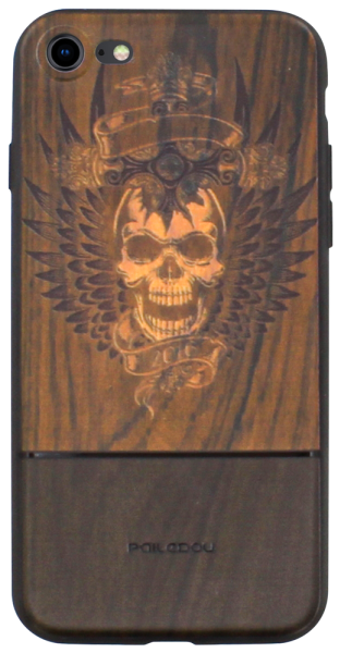 Apple iPhone SE (2020) kemény hátlap fa mintás koponya mintázattal