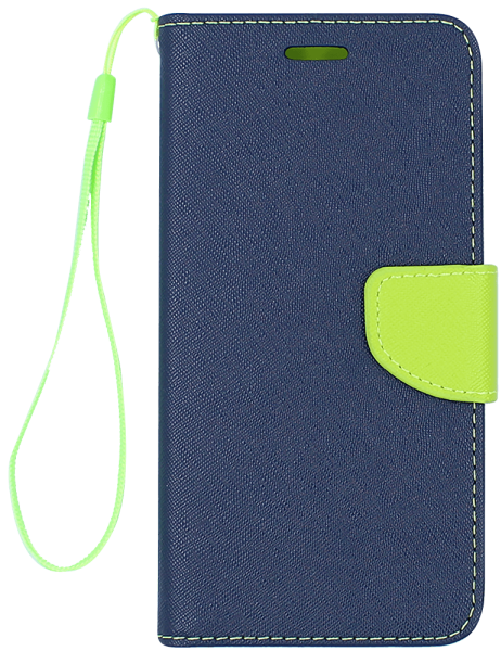 Nokia 8 Dual oldalra nyíló flipes bőrtok textil mintás sötétkék