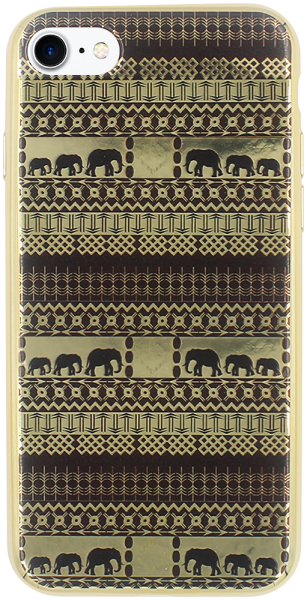 Apple iPhone 8 szilikon tok arany elefánt mintás fekete/arany