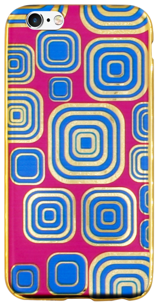 Apple iPhone 6 szilikon tok kockaminta rózsaszín
