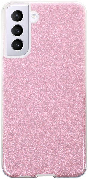 Samsung Galaxy S21 Plus 5G (SM-G996B) szilikon tok csillogó hátlap rózsaszín