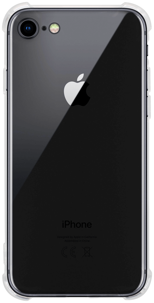 Apple iPhone 8 szilikon tok közepesen ütésálló légpárnás sarok kameravédővel átlátszó