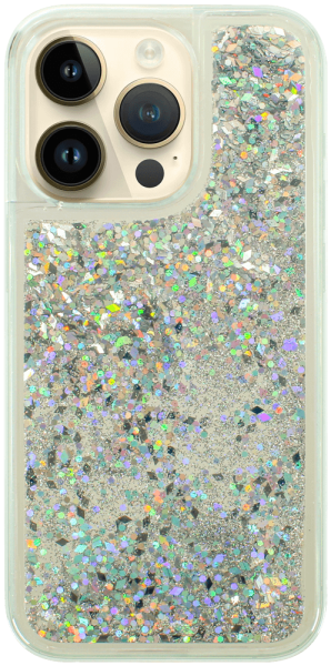 Apple iPhone 14 Pro szilikon tok gyári Liquid Sparkle ezüst