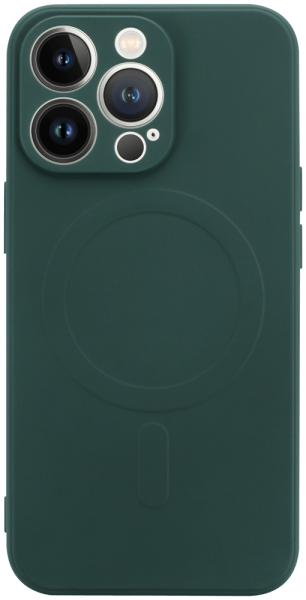 Apple iPhone 13 Pro szilikon tok gyári MagSafe kameravédővel sötétzöld