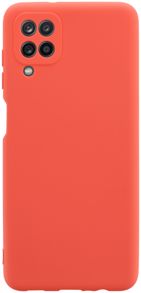 Samsung Galaxy A12 (SM-A125F) szilikon tok kameravédővel matt barackszínű