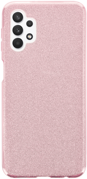 Samsung Galaxy A32 5G (SM-A326) szilikon tok kivehető ezüst csillámporos réteg halvány rózsaszín