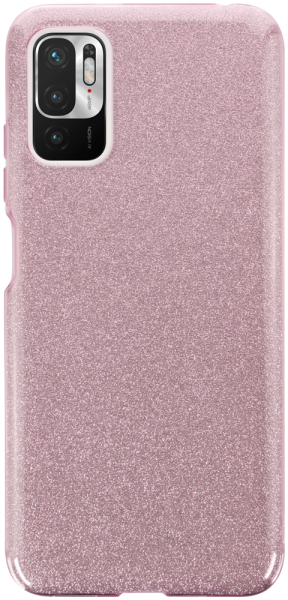 Xiaomi Redmi Note 10T 5G szilikon tok kivehető ezüst csillámporos réteg halvány rózsaszín