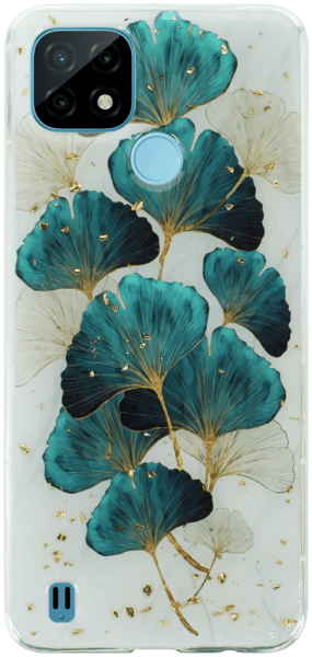 Realme C21 kemény hátlap Gold Glam Leaves